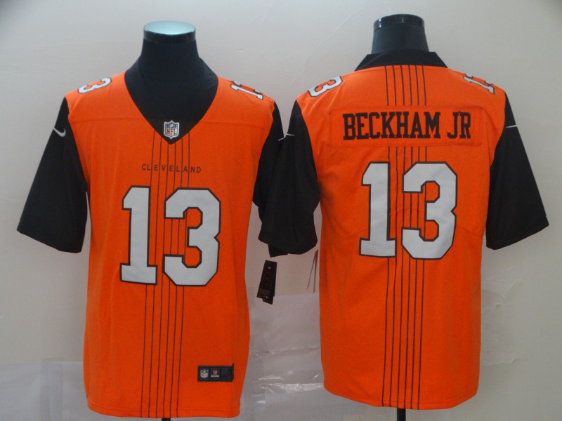 Men's Cleveland Browns #13 Odell Beckham Jr. Orange 2019 City Edition Limited Stitched NFL Jersey
